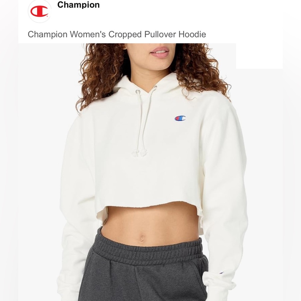 Cropped Reverse Weave Pullover Hoodie oversized fit drop shoulder, femme, cutoff